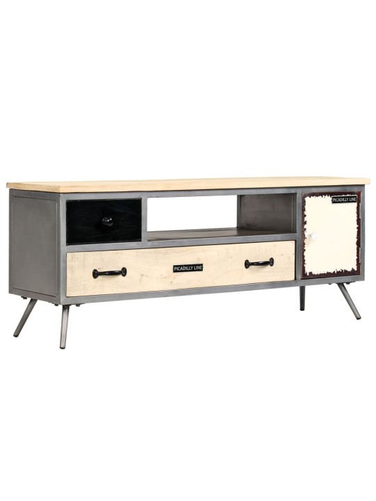 TV stolek masivní mangovníkové dřevo a ocel 120 x 30 x 45 cm