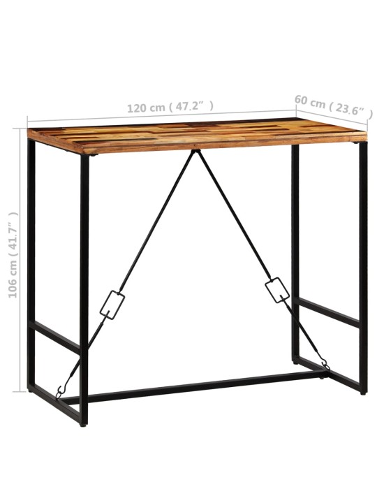 Barový stůl masivní recyklované dřevo 120 x 60 x 106 cm