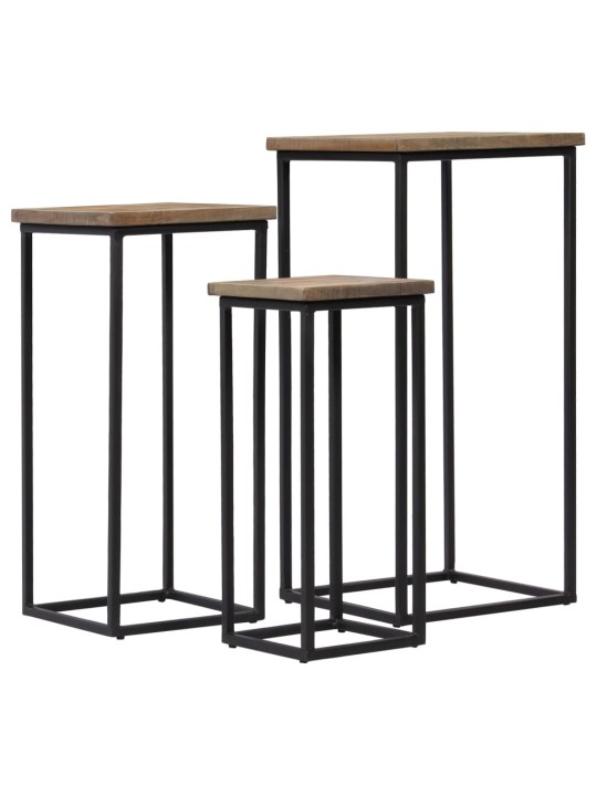 3 stojany na květiny recyklovaný teak