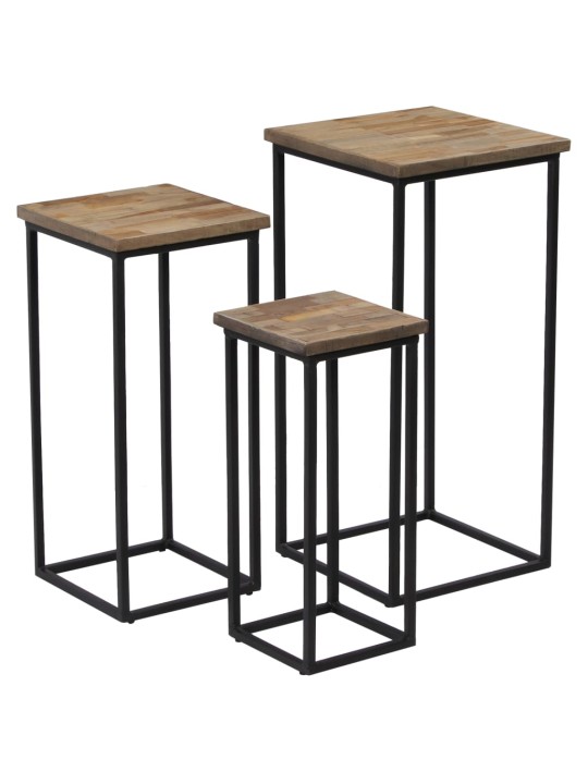 3 stojany na květiny recyklovaný teak