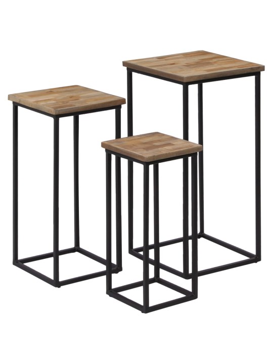 3 stojany na květiny recyklovaný teak