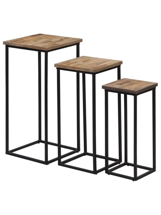 3 stojany na květiny recyklovaný teak