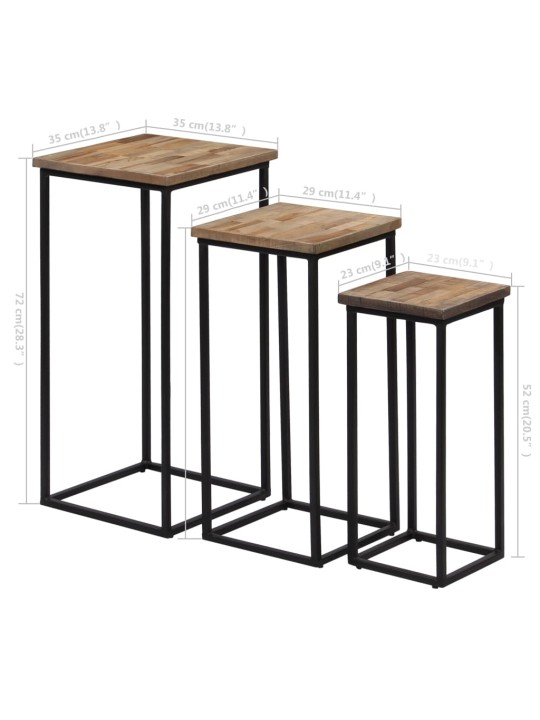 3 stojany na květiny recyklovaný teak