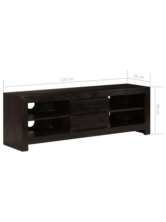 Tv stolek z masivní akácie 120 x 30 x 40 cm tmavě hnědý