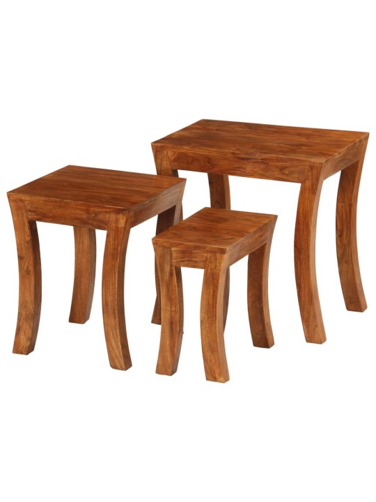 Sada hnízdových stolků 3 ks masivní akácie 50x35x50 cm hnědá