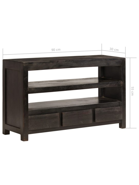 TV stolek z masivní akácie 90 x 30 x 55 cm tmavě hnědý