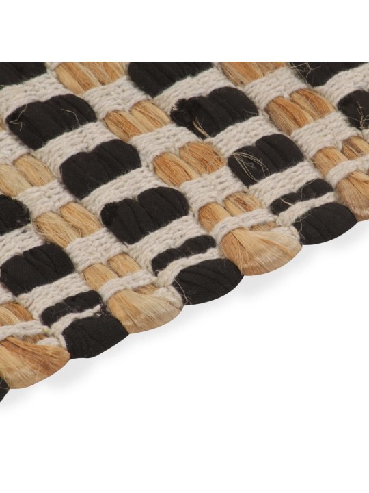 Koupelnová předložka z juty 160 x 230 cm přírodní a černá