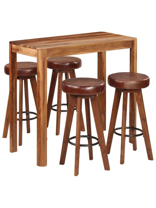 5dílný barový set masivní dřevo 115 x 56 x 107 cm