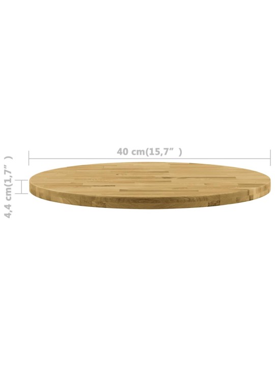 Stolní deska z masivního dubového dřeva kulatá 44 mm 400 mm