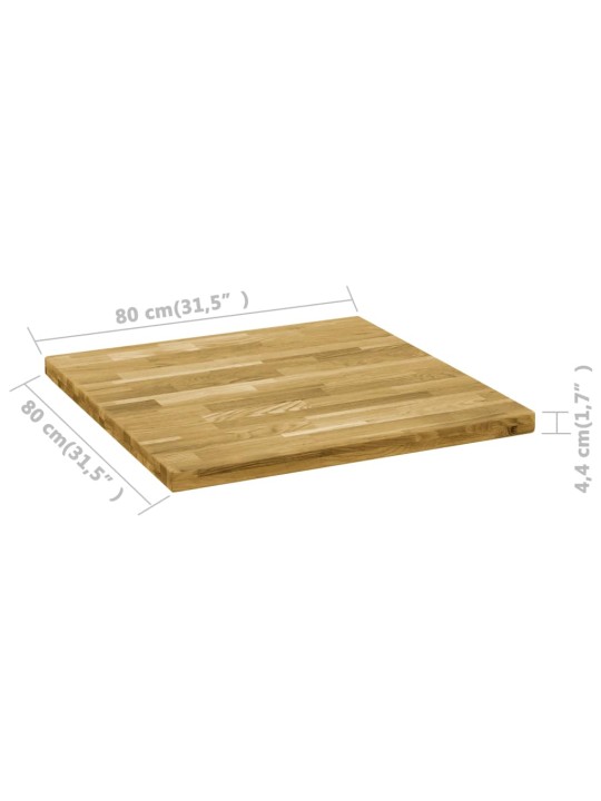 Stolní deska z dubového masivu čtvercová 44 mm 80 x 80 cm