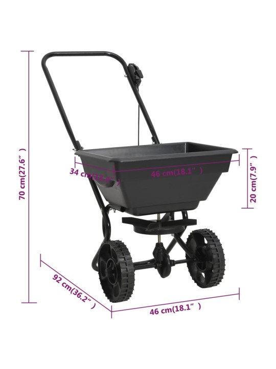 Ručně tlačené rozmetadlo soli PVC a ocel 92 x 46 x 70 cm 15 L