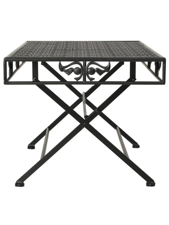 Skládací konferenční stolek vintage kovový černý 100x50x45 cm