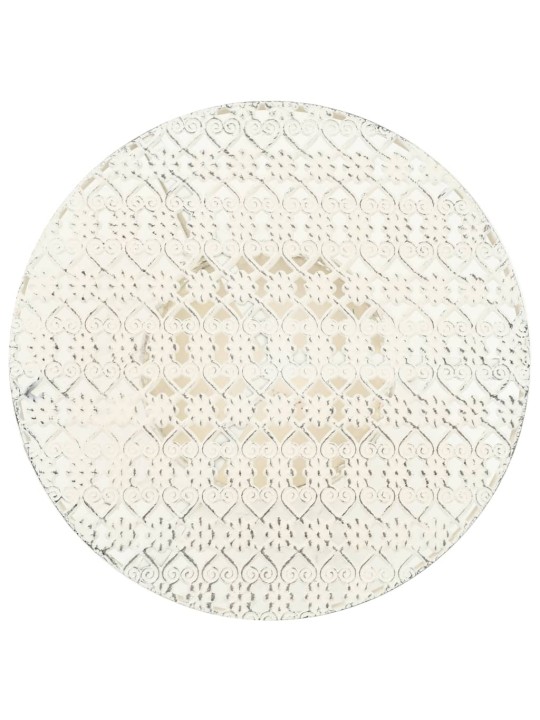Bistro stolek ve vintage stylu kulatý kovový 40 x 70 cm bílý
