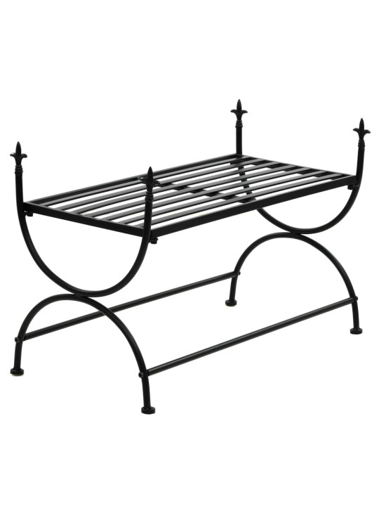 Lavice ve vintage stylu kovová 83 x 42 x 55 cm černá