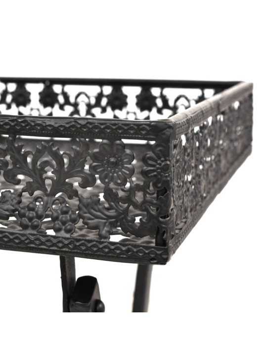 Skládací čajový stolek ve vintage stylu kovový 58x35x72cm černý