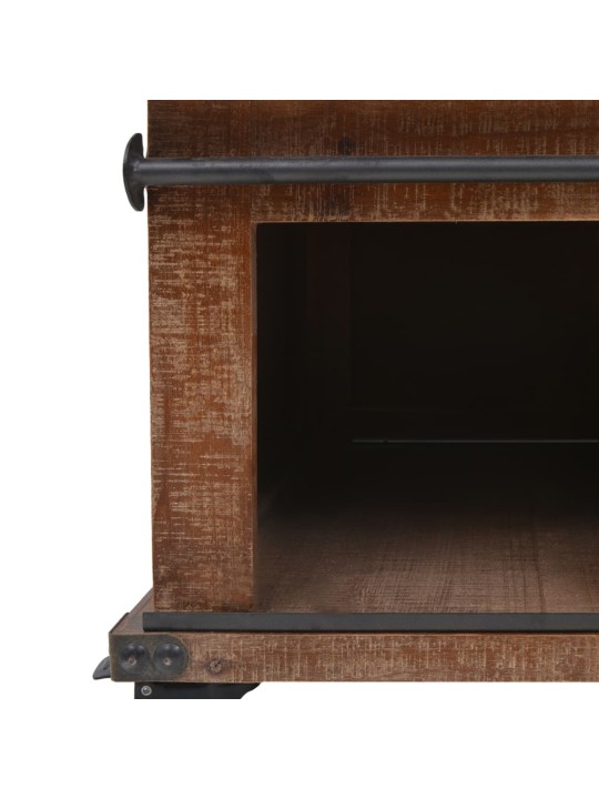 Konferenční stolek z masivní jedle 91 x 51 x 38 cm hnědý