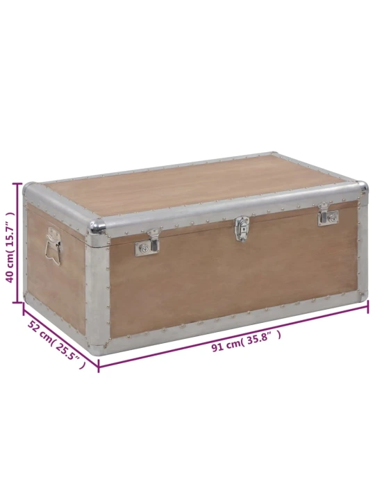 Úložný box z masivního jedlového dřeva 91 x 52 x 40 cm hnědý