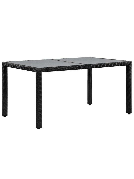 7dílný zahradní jídelní set polyratan černý