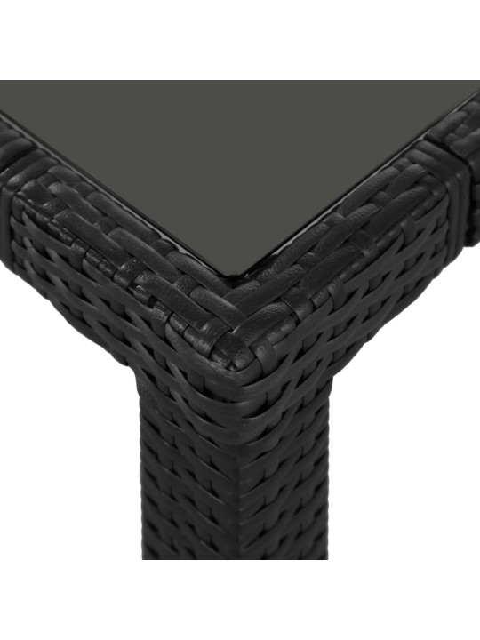 7dílný zahradní jídelní set polyratan černý