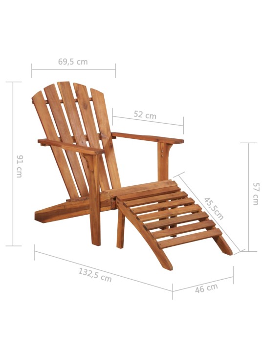 Zahradní židle Adirondack s podnožkou masivní akácie