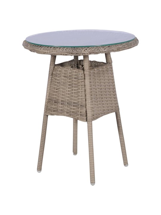 3dílný bistro set s poduškami hnědý polyratanový