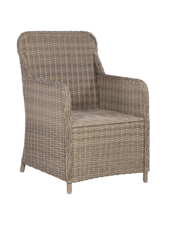 3dílný bistro set s poduškami hnědý polyratanový