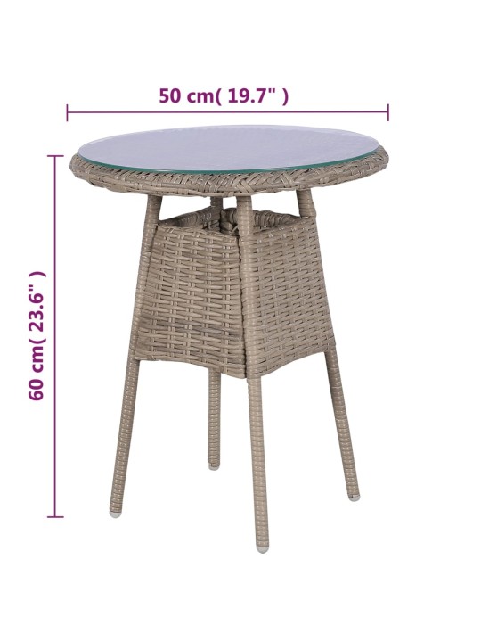 3dílný bistro set s poduškami hnědý polyratanový