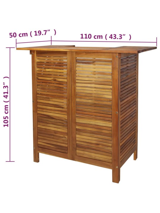 Barový stůl 110 x 50 x 105 cm masivní akáciové dřevo