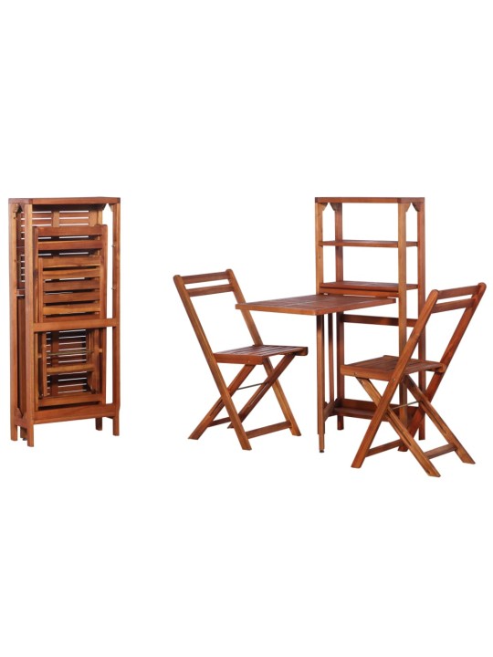 3dílný skládací bistro set masivní akáciové dřevo