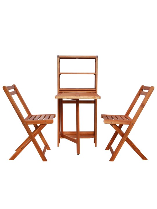 3dílný skládací bistro set masivní akáciové dřevo