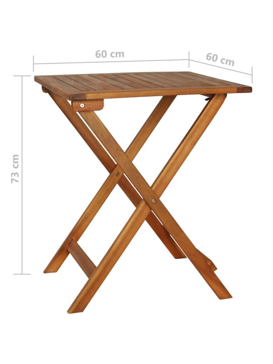 3dílný skládací bistro set s poduškami masivní akáciové dřevo