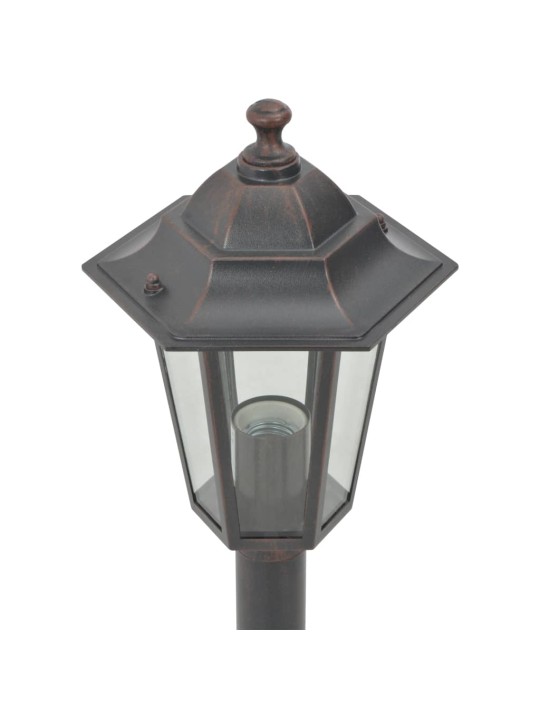 Zahradní sloupové lampy 6 ks E27 110 cm hliníkové bronzové