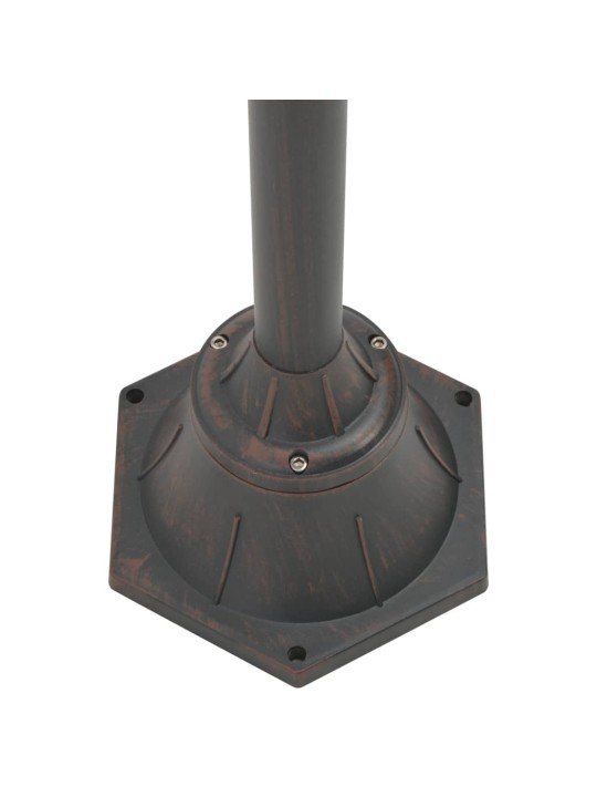 Zahradní sloupová lampa 2 ramena E27 220 cm hliník bronzová
