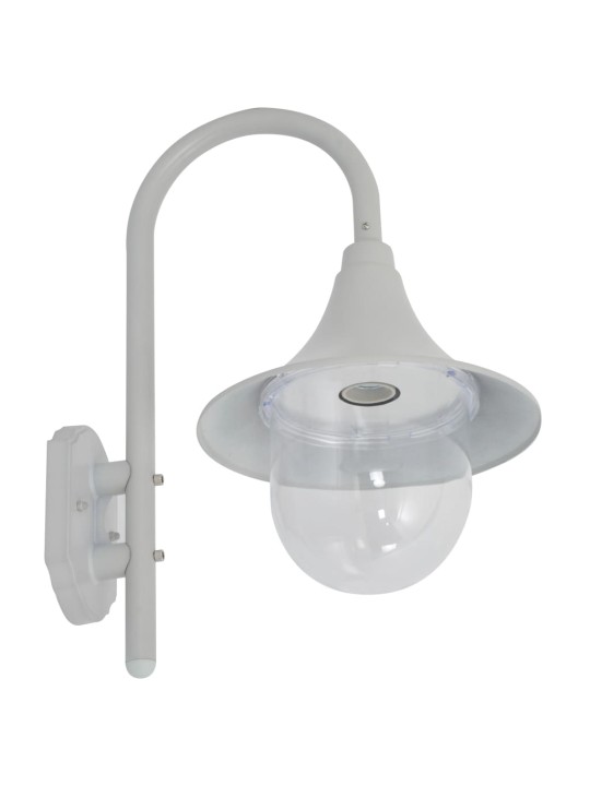 Zahradní nástěnná lampa E27 42 cm hliníková bílá