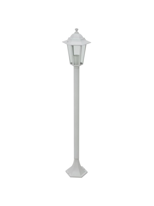Zahradní sloupové lampy 6 ks E27 110 cm hliníkové bílé