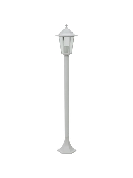 Zahradní sloupové lampy 6 ks E27 110 cm hliníkové bílé