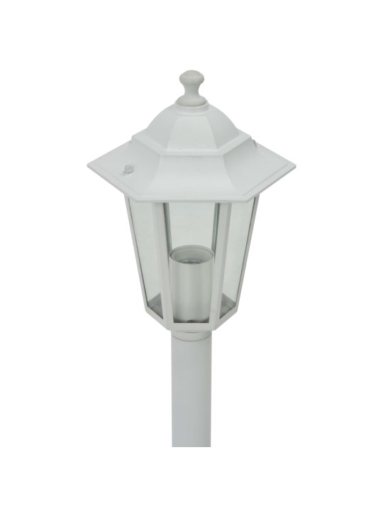 Zahradní sloupové lampy 6 ks E27 110 cm hliníkové bílé