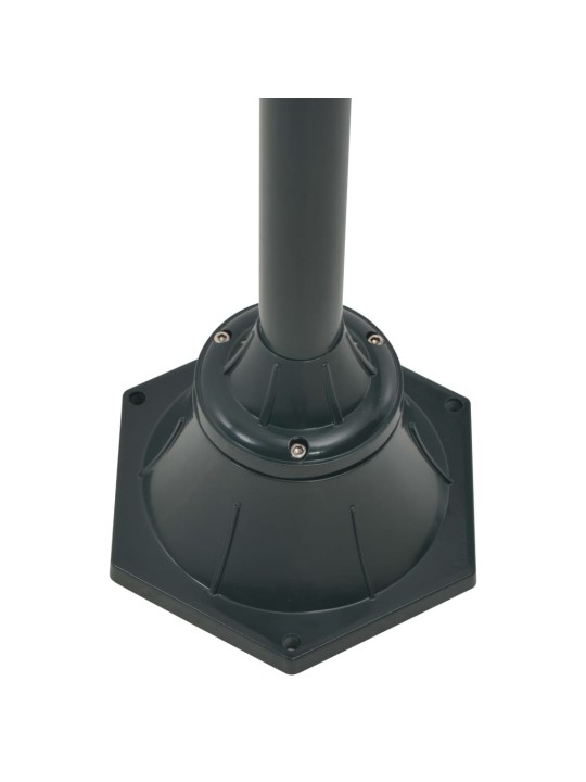 Zahradní sloupová lampa 2 ramena E27 220 cm hliník tmavě zelená