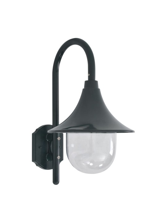 Zahradní nástěnná lampa E27 42 cm hliníková tmavě zelená