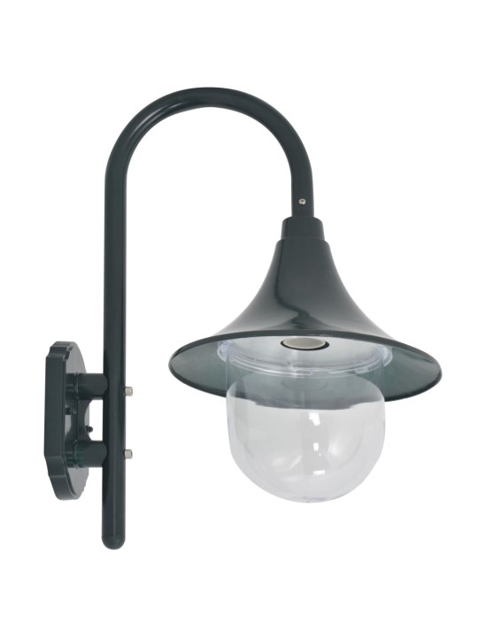 Zahradní nástěnná lampa E27 42 cm hliníková tmavě zelená