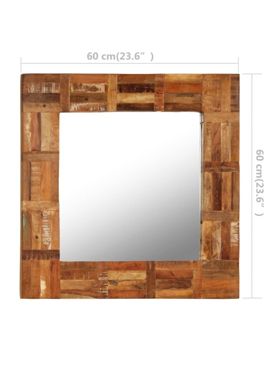 Nástěnné zrcadlo masivní recyklované dřevo 60 x 60 cm