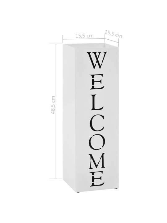 Stojan na deštníky Welcome ocelový bílý