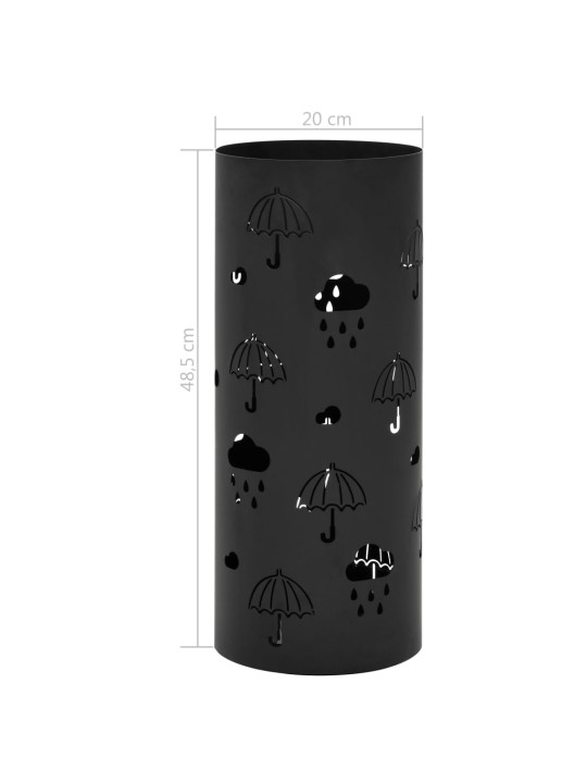 Stojan na deštníky Umbrellas ocelový černý