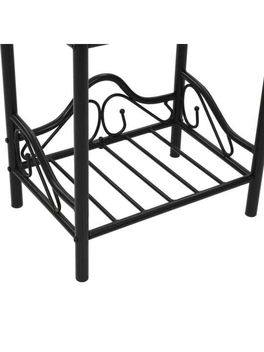 Noční stolky 2 ks ocel a tvrzené sklo 45 x 30,5 x 60 cm černé