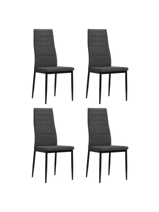 Jídelní židle 4 ks tmavě šedé textil