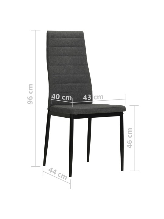 Jídelní židle 4 ks tmavě šedé textil