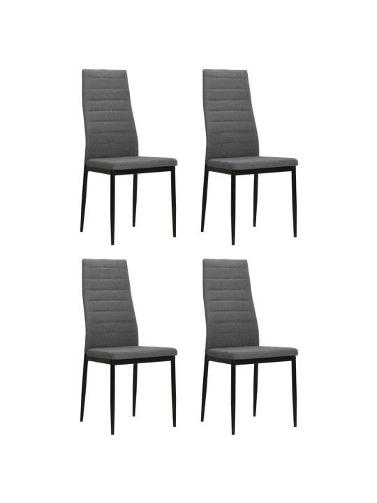 Jídelní židle 4 ks světle šedé textil