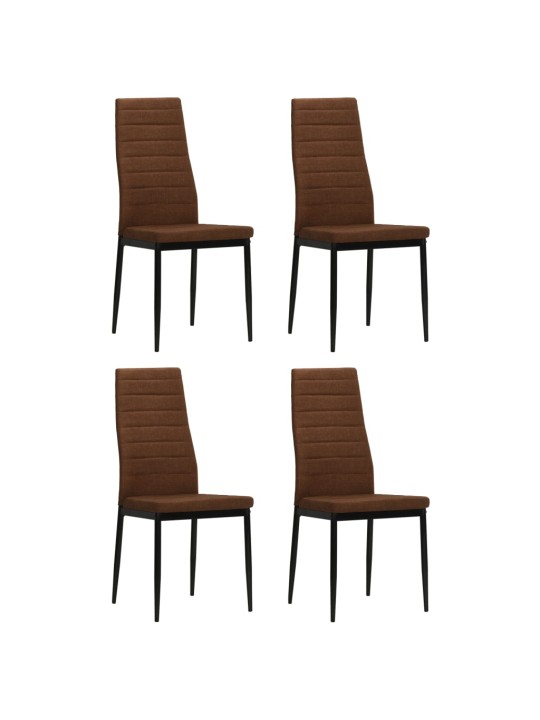 Jídelní židle 4 ks hnědé textil