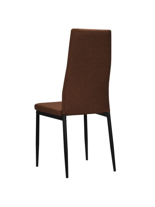 Jídelní židle 4 ks hnědé textil