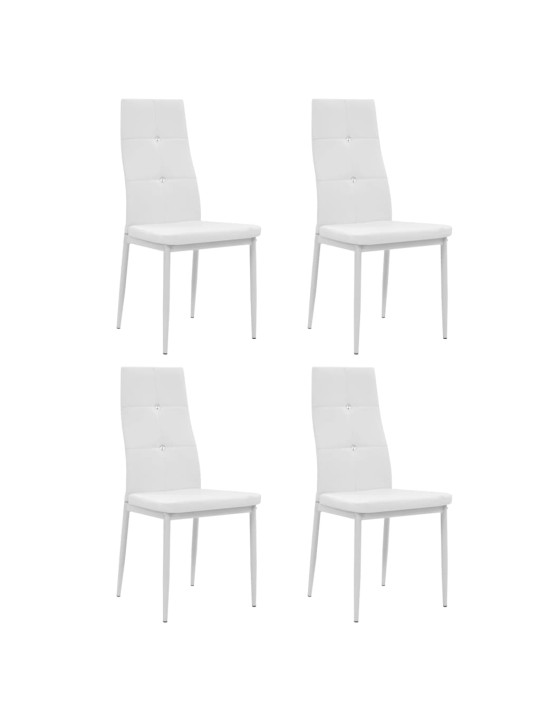 Jídelní židle 4 ks bílé umělá kůže
